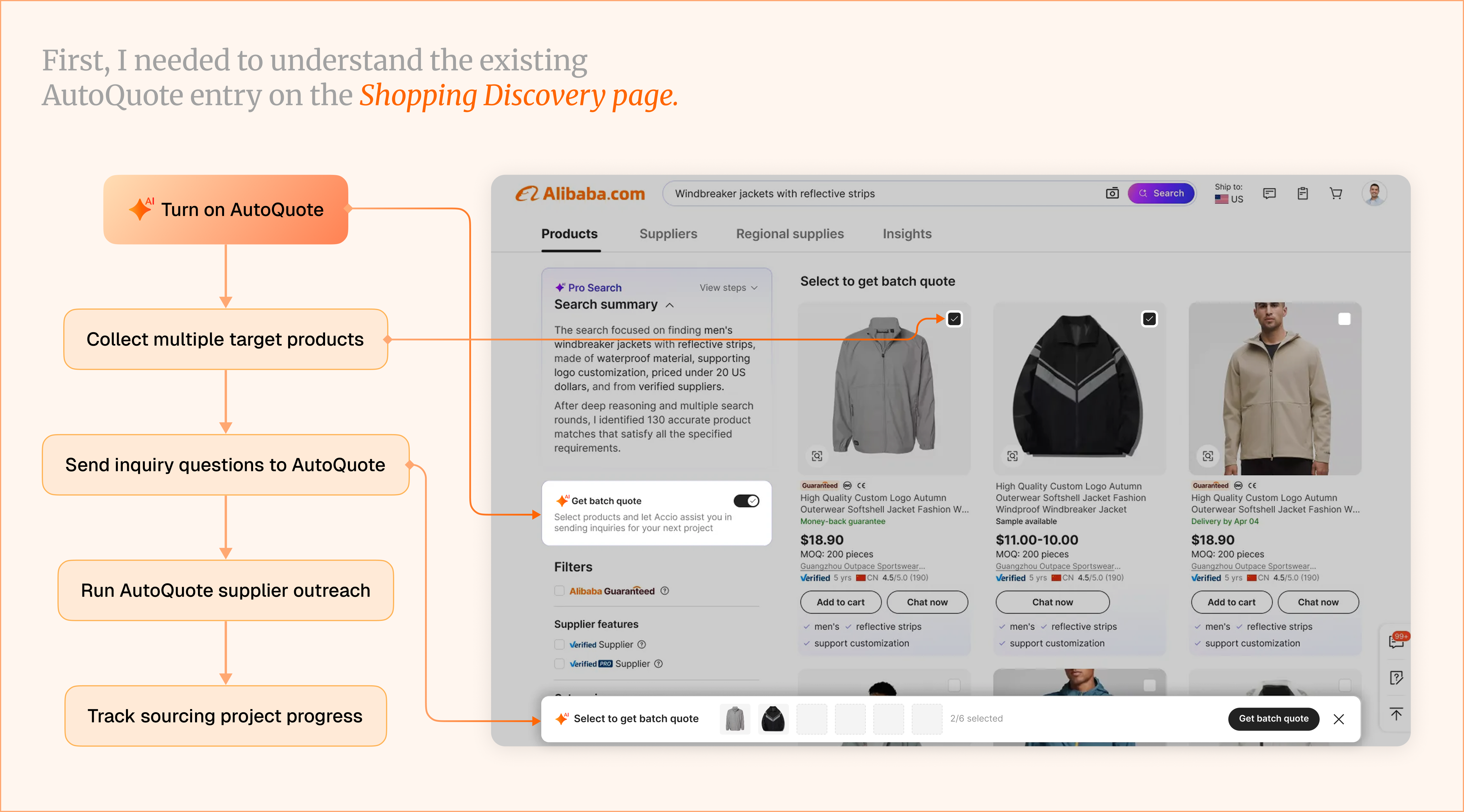 Existing AutoQuote entry on the Shopping Discovery page