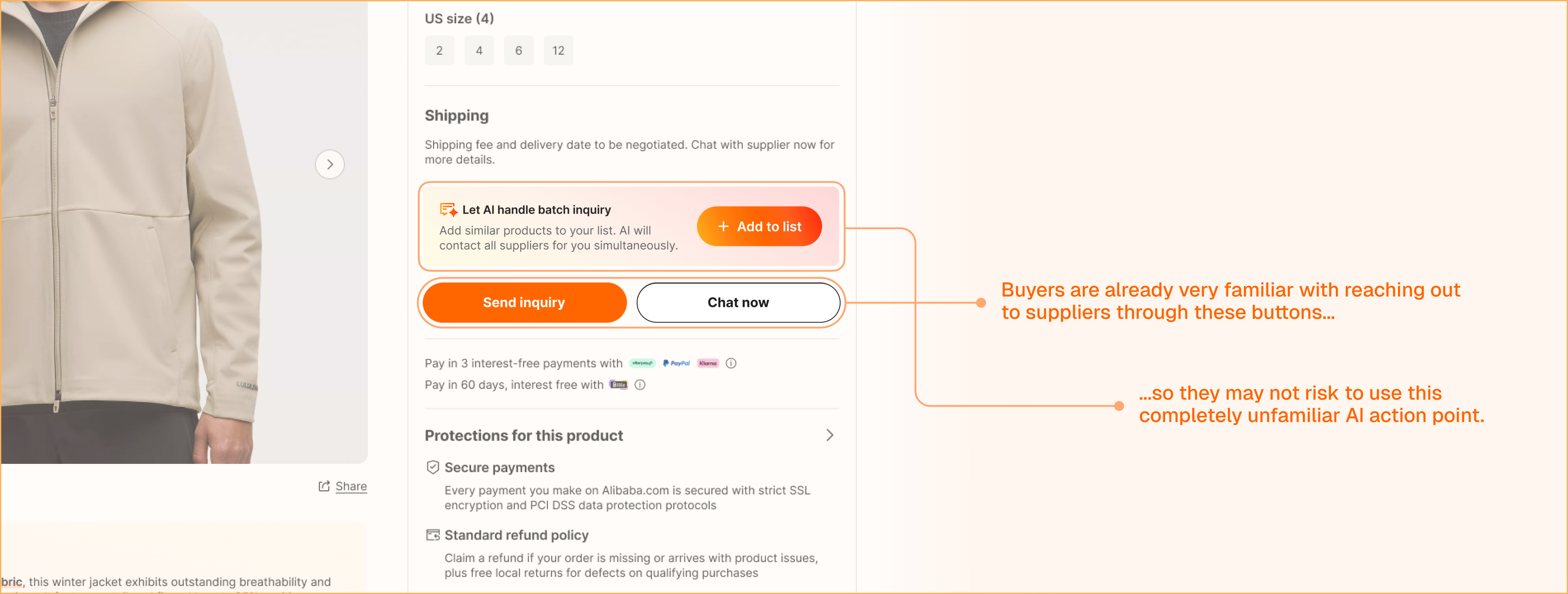 Existing inquiry actions compared with an unfamiliar AI action point