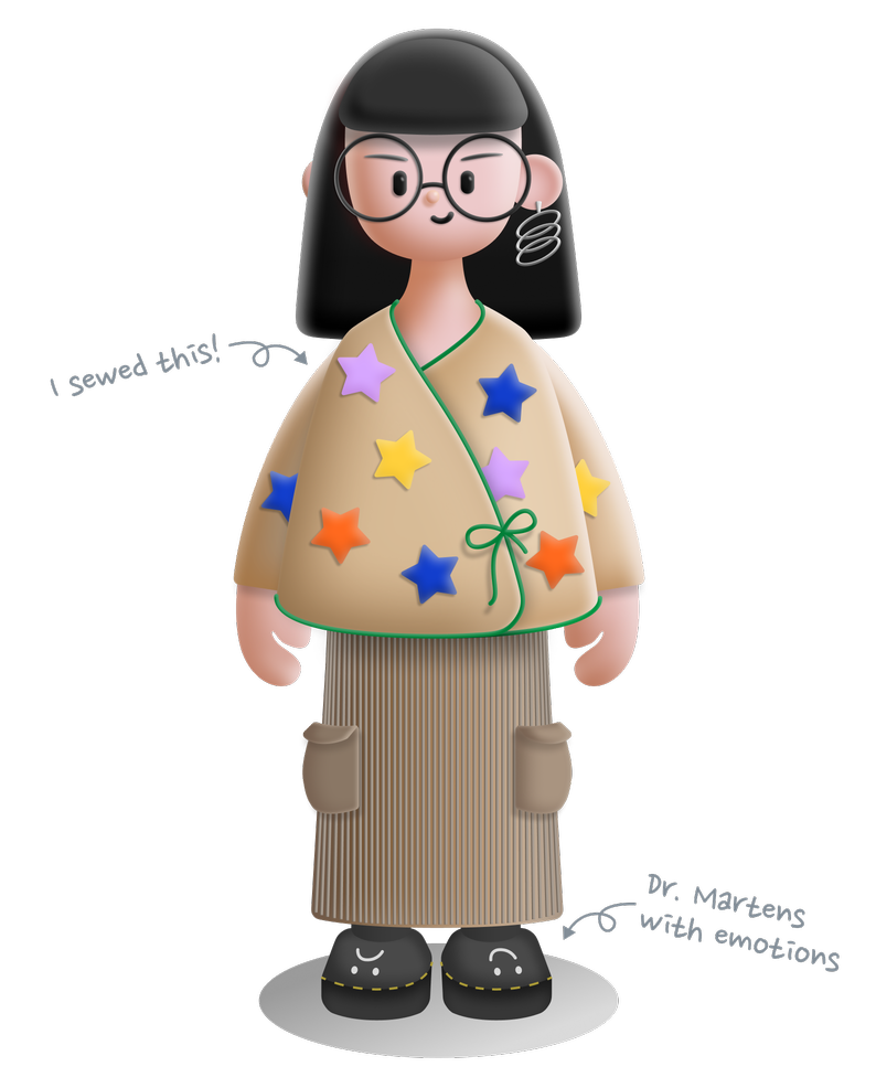 Yiran's illustrated outfit 1 of 4